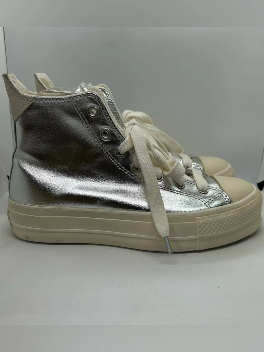 Chuck Taylor® All Star® Lift Metallic High Top Platform Sneaker (Womens) Sz 9
